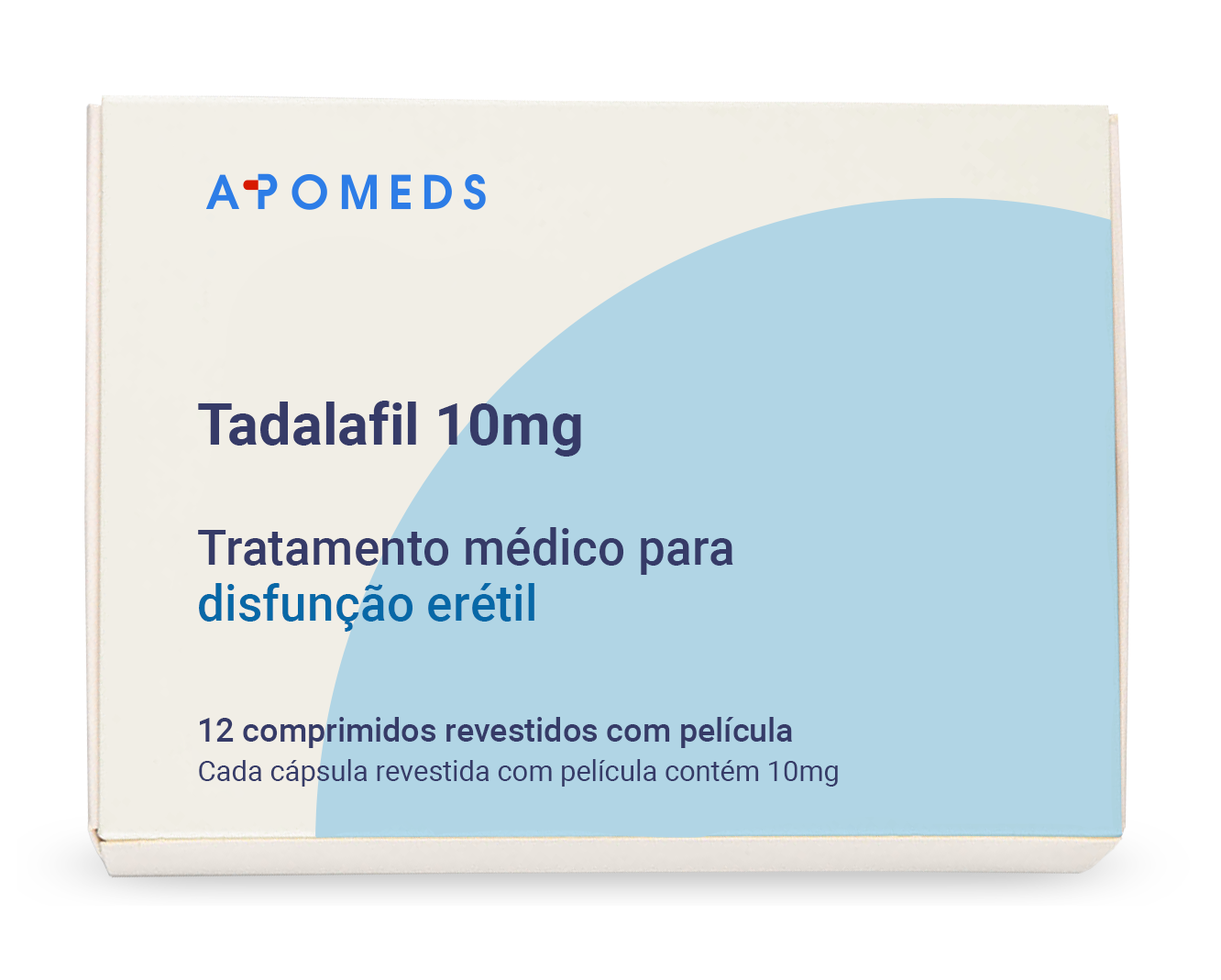 Pacote Tadalafil 10 mg com 12 comprimidos revestidos
